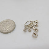 Sterling Silver Crown Paste Set Charm Pendant Vintage c1970