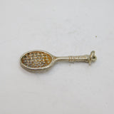 Sterling Silver Tennis Racket Charm Pendant Vintage c1970s