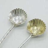 Handmade Sterling Silver Shell Form Cocktail Mixing Spoons Vintage 1999 London