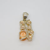 Sterling Silver 7 Morganite Organic Shapes Long Drop Modern Vintage c1990s