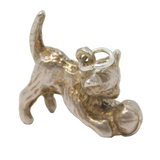 Sterling Silver Playing Kitten Charm Pendant Vintage c1970