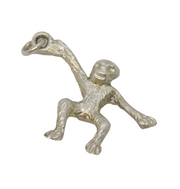 Sterling Silver Hanging Monkey Charm Pendant Vintage c1970