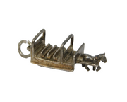 Sterling Silver Horse & Carriage Charm Pendant Vintage c1970
