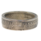 Nickel British Caribbean Territories Coin Ring Conversion Vintage 1964