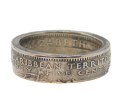 Nickel British Caribbean Territories Coin Ring Conversion Vintage 1964