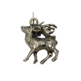 Sterling Silver Reindeer Caribou Charm Pendant Vintage c1970