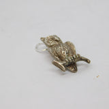Sterling Silver Owl On Perch Charm Pendant Vintage c1970