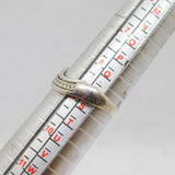 Sterling Silver Multi-Stone Spinel Wave Front Band Ring Modern c1990 Size R 1/2
