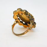 19th Century Austro-Hungarian Rolled Gold Bohemian Garnet Dress Ring Antique