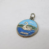 Sterling Silver Enamel Perth Swan Scene Charm Pendant Vintage c1970