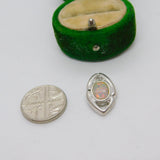 Sterling Silver Opal Drop Charm Pendant Vintage c1970