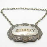 Silver Plated 'Sherry' Scallop Shell Decanter Label Antique c1900 Victorian