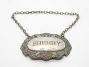 Silver Plated 'Sherry' Scallop Shell Decanter Label Antique c1900 Victorian