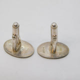 Handmade Pair of Sterling Silver Planished Gents Cufflinks Vintage London