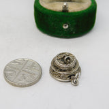 Sterling Silver Opening Wedding Cake Charm Pendant Vintage c1970