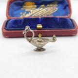 Sterling Silver Genie in the Lamp Charm Pendant Vintage c1970