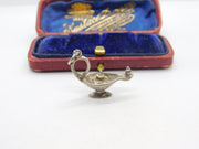 Sterling Silver Genie in the Lamp Charm Pendant Vintage c1970