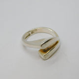 Sterling Silver Curved Open Front Dress Band Ring Contemporary c2000 Size L
