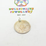 Sterling Silver King George VI Threepence South Africa Coin Charm 1943 Deco