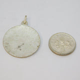 Sterling Silver Round St Christopher Travel Pendant Vintage c1970