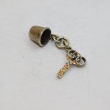 Sterling Silver Thimble & Scissors Sewing Interest Charm Pendant Vintage c1970s