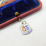 Sterling Silver & Enamel Babbacombe Devon Shield Charm Pendant Vintage c1970