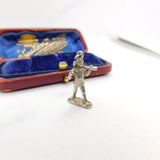 Sterling Silver Horn Player Charm Pendant Vintage c1970