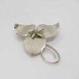 Sterling Silver Bond Boyd Stylised Trillium Flower Brooch Vintage c1990