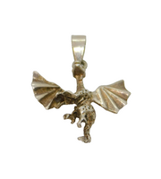 Sterling Silver Welsh Dragon Charm Or Pendant Vintage c1970s