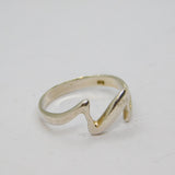 Sterling Silver Zigzag Lightning Flash Dress Band Ring Modern c1990 Size P 1/2