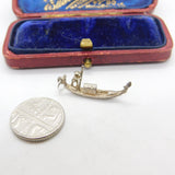 Sterling Silver Venetian Gondolier Charm Pendant Vintage c1970
