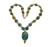 Sterling Silver Colourful Natural Stone & Crystal Beaded Necklace Modern c1990