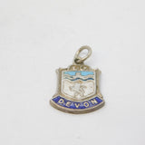 Sterling Silver Enamel Devon Shield Charm Pendant Vintage c1970