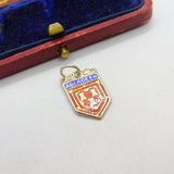 Sterling Silver and Enamel Aberdeen Travel Shield Charm Pendant Vintage c1970