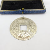 Early Silver Butterfly Form Coin Style Pendant Antique c1880 possibly Chinese
