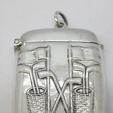 Sterling Silver Golf Interest Sporting Vesta Case Vintage c1970