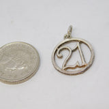 Sterling Silver 21st Birthday Charm Pendant Vintage c1970