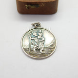 Sterling Silver St Christopher Travel Charm Pendant Vintage c1970