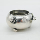 19th Century Chinese Sterling Silver Lizard & Spider Salt Cellars Antique