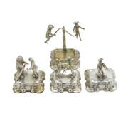 19th Century Dutch Sterling Silver Travelling Circus Ornament Set Antique c1850s