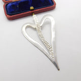 Monili Sterling Silver Large Heart Form Pendant Vintage c2000
