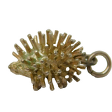 Sterling Silver Hedgehog Charm Pendant Vintage c1970