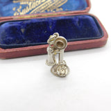 Sterling Silver Traditional Telephone Charm Pendant Vintage c1970