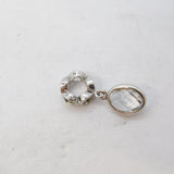 Sterling Silver Faceted Crystal Charm Pendant Vintage c1970
