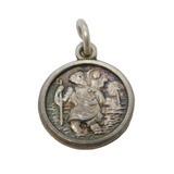 Sterling Silver St Christopher Travel Charm Pendant Vintage c1970