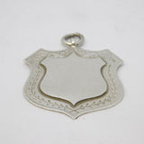 Victorian Sterling Silver Large Shield Fob Medal Antique c1900