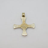 Sterling Silver Textured Patterned Greek Cross Pendant Vintage c1970s