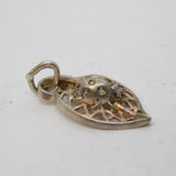 Sterling Silver Ladybug in the Leaf Charm Pendant Vintage c1970