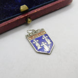 Sterling Silver and Enamel Kings Lynn Travel Shield Charm Pendant Vintage c1970