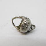 Sterling Silver Traditional Motor Racing Helmet Charm Pendant Antique c1930